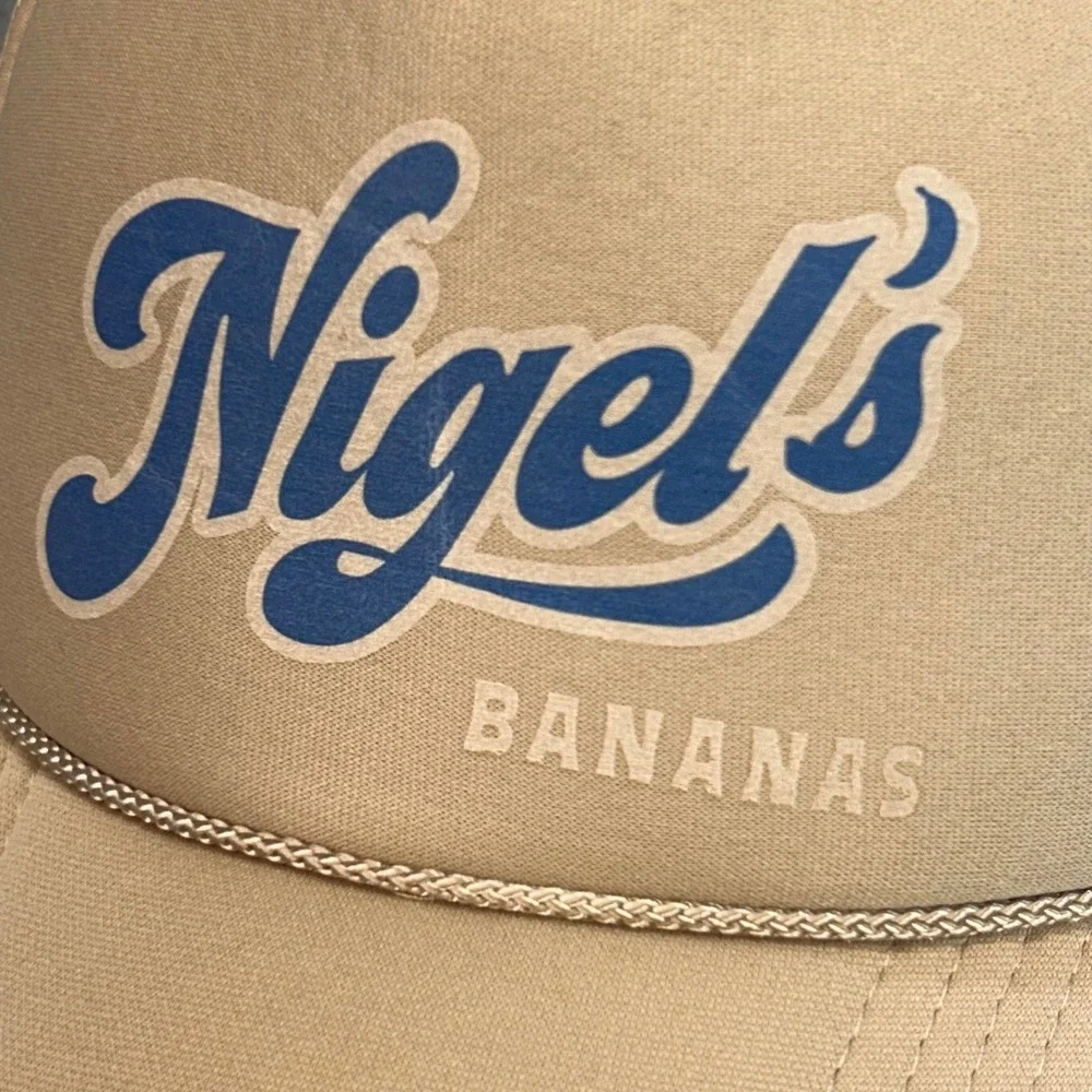 Nigel's Bananas Mens Tan OTTO Trucker Hat Mesh Snapback Rope Cap OSFM